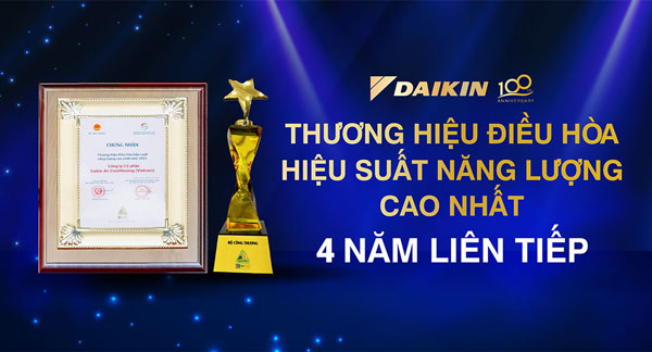 Sản phẩm Daikin được Bộ Công Thương chứng nhận danh hiệu danh giá “Sản phẩm hiệu suất năng lượng cao nhất”